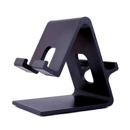 Plastic Mobile Stand Double Side,Desktop Stand Holder Dock for All Smartphones and Tablets of Any Size (Black) (Double Hold)